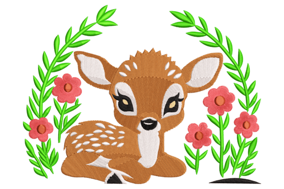 Baby Deer Flower Embroidery Design Review