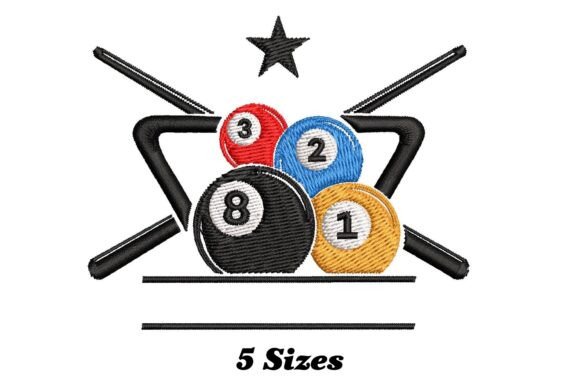 Billiards Name Frame Embroidery Design