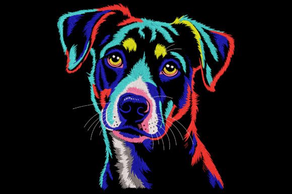 Colorful Dog Portrait