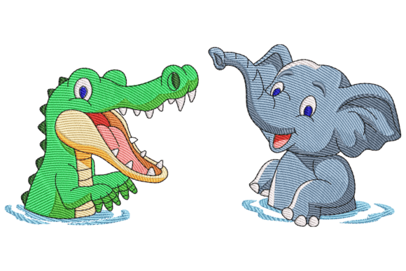 Crocodile and Elephant Friends