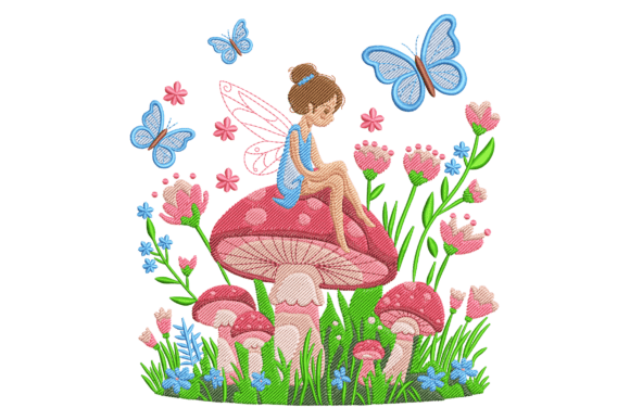 Fairy Sitting on Mushroom