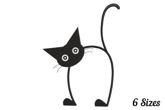 Funny Black Cat: A Playful Embroidery Design Worth Personalizing