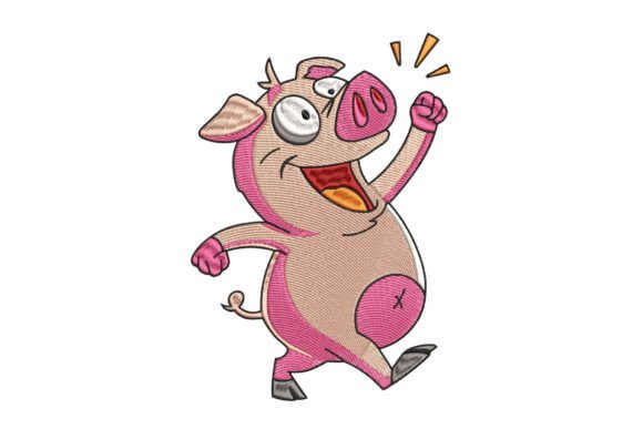 Happy Cartoon Pig