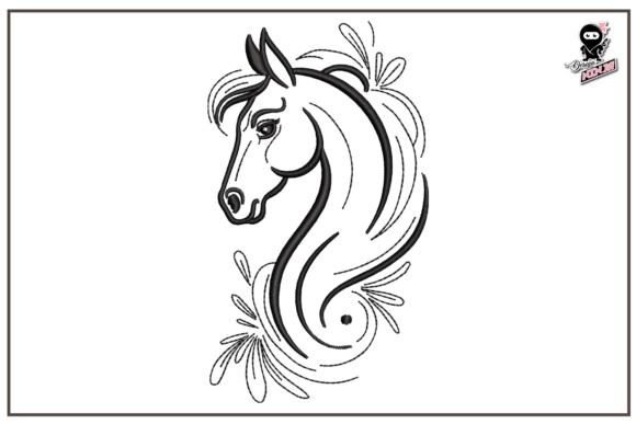 Horse Portrait Outline