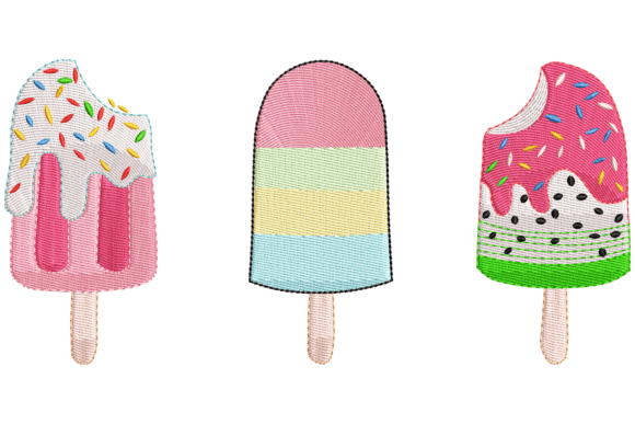 Popsicle Trio: A Playful, Charming Embroidery Design for Handmade Gifts