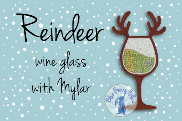 Reindeer Wine Glass