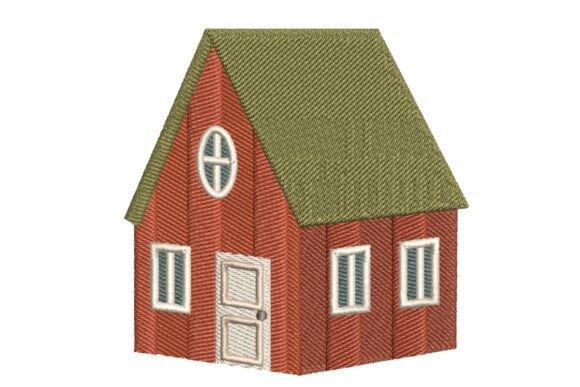 Rustic Red House: A Warm, Timeless Embroidery Design for Meaningful Gifts