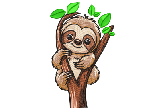 Tree Hugger Sloth: A Whimsical Wild Animal Embroidery Design Worth Personalizing